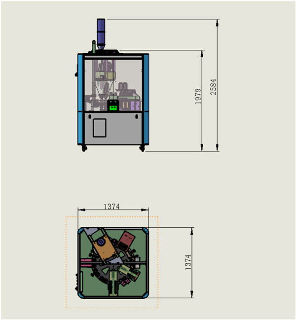 CCM-140全自動雙頭灌裝封口機(jī)機(jī)械細(xì)節(jié)圖