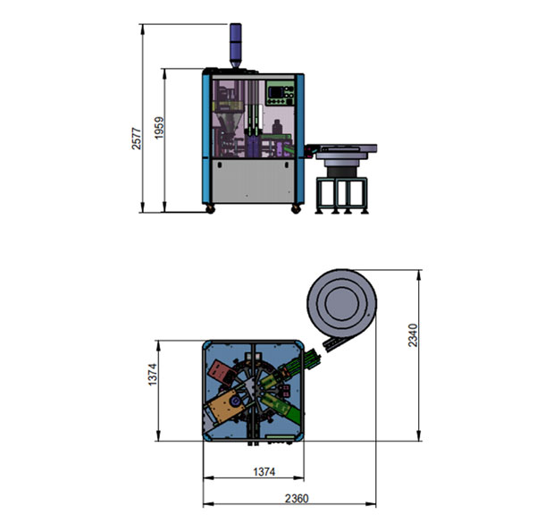CCM-140-01型全自動(dòng)雙頭灌裝封口機(jī)機(jī)械細(xì)節(jié)圖