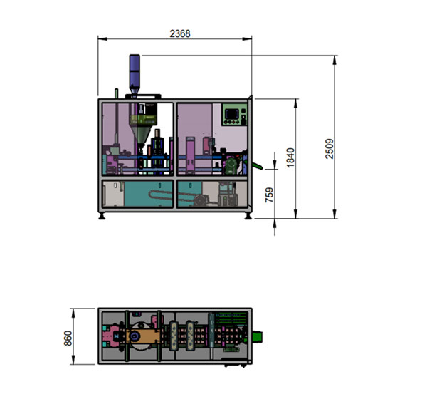 CCM-120全自動兩列直線灌裝封口機機械細節(jié)圖